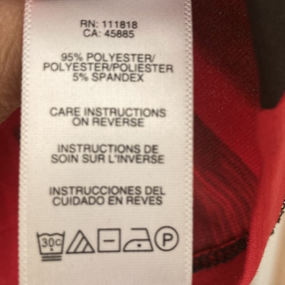 Michael Kors size medium red and black droop neck blouse - Picture 4 of 6